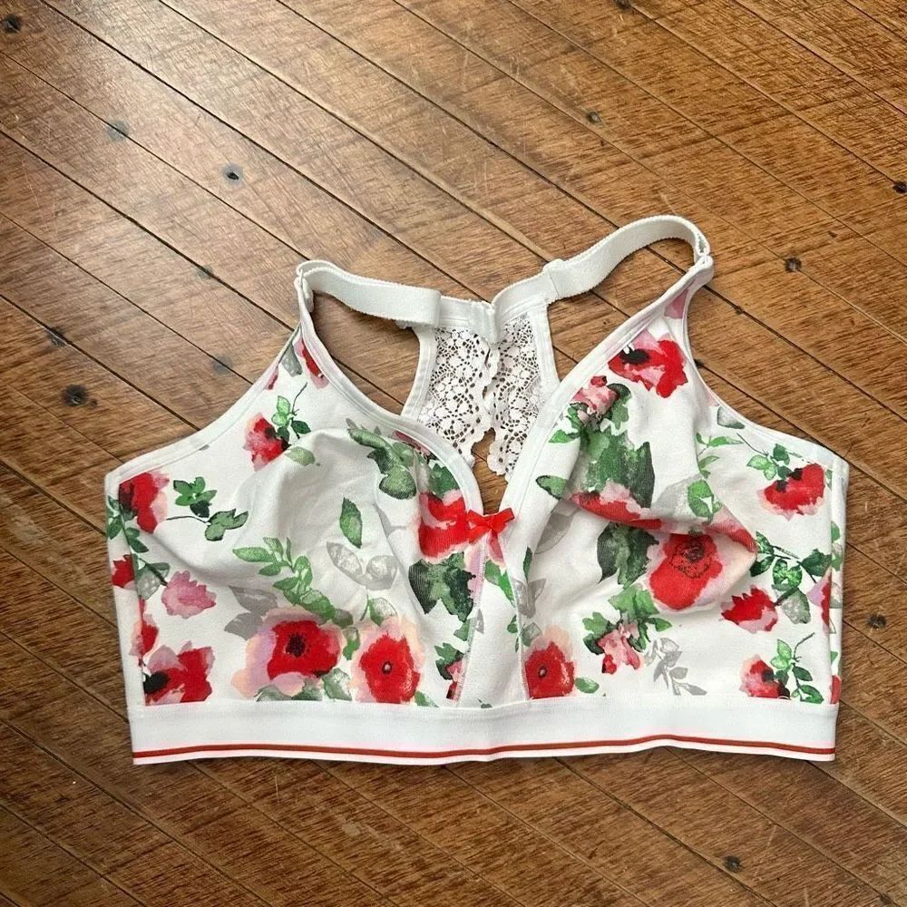 Cacique rose unlined full coverage wireless lingerie bra